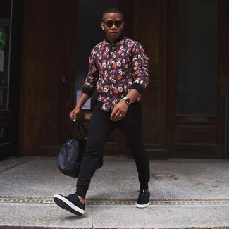 С чем носить черные кожаные низкие кеды мужчине