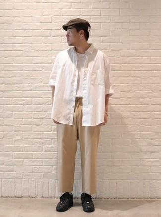 С чем носить черные кожаные низкие кеды мужчине