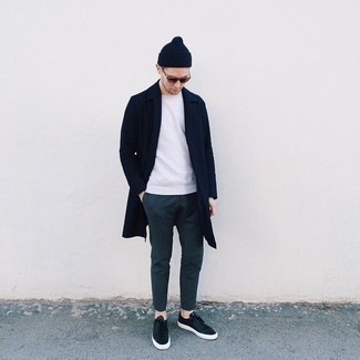 С чем носить черные кожаные низкие кеды мужчине