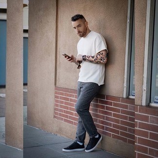 С чем носить черные кожаные низкие кеды мужчине