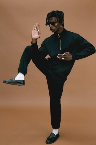 С чем носить черные кожаные монки