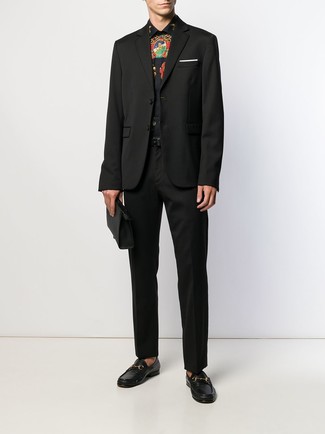 С чем носить черный кожаный мужской клатч мужчине