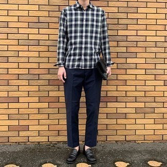 С чем носить черный кожаный мужской клатч мужчине