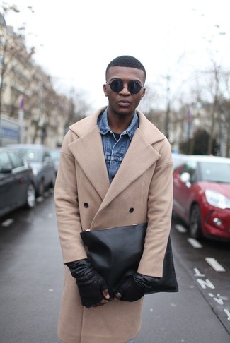 С чем носить черный кожаный мужской клатч мужчине