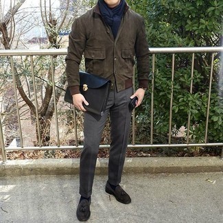 С чем носить черный кожаный мужской клатч мужчине