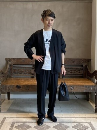 С чем носить черный кожаный мужской клатч мужчине