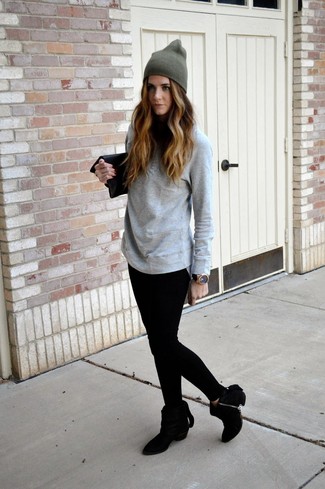 Какие ботильоны носить с черными леггинсами