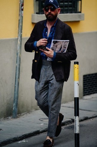 С чем носить черный льняной пиджак мужчине