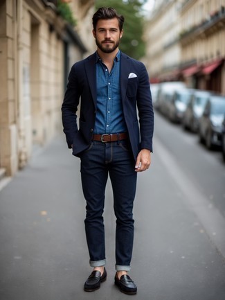 Какие пиджаки носить с черными лоферами мужчине