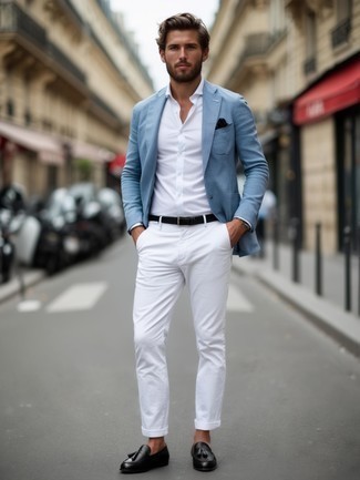 Какие пиджаки носить с черными лоферами мужчине