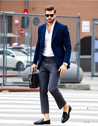 Какие пиджаки носить с черными лоферами мужчине