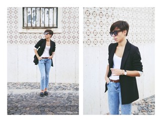 Какие пиджаки носить с черными лоферами женщине