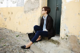 Какие пиджаки носить с черными лоферами женщине