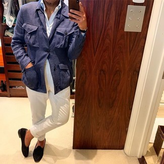 Какие полевые куртки носить с черными лоферами