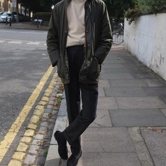 Какие полевые куртки носить с черными лоферами