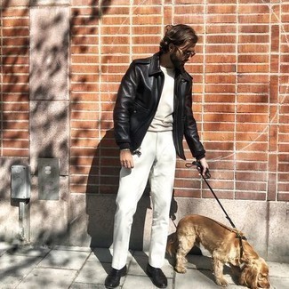 Какие куртки харрингтон носить с черными лоферами