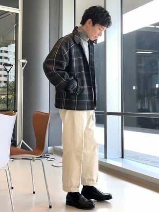 Какие куртки харрингтон носить с черными лоферами