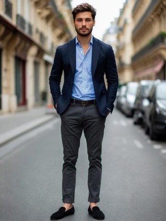 С чем носить черные лоферы мужчине