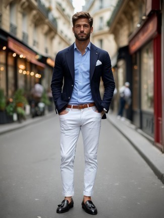 С чем носить черные лоферы мужчине