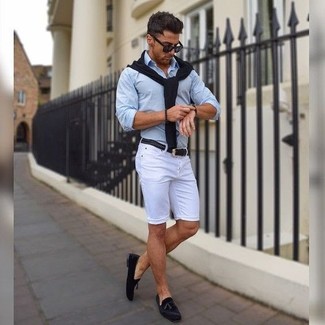 Какие шорты носить с черными лоферами мужчине