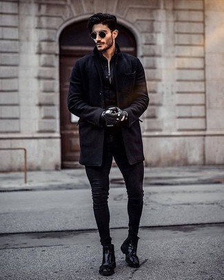 С чем носить черную рубашку с длинным рукавом в 20 лет мужчине