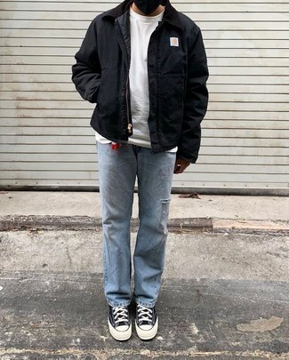 Какие куртки харрингтон носить с черными низкими кедами