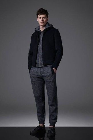 Какие спортивные костюмы носить с черными низкими кедами мужчине