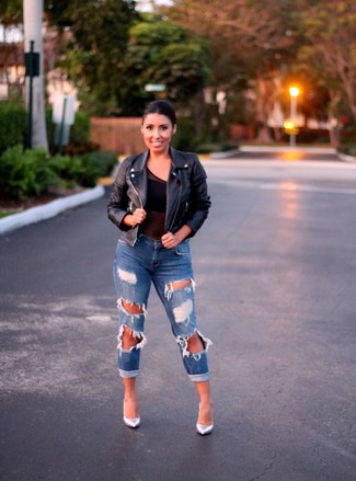 С чем носить черную майку в сеточку женщине