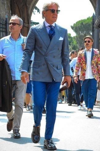 Какие двубортные пиджаки носить с черными монками