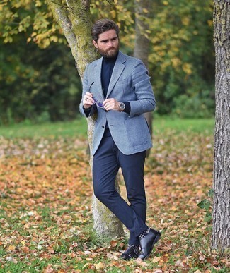 Какие классические брюки носить с черными монками