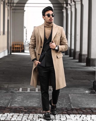 Какие длинные пальто носить с черными монками