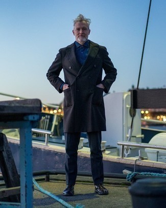 С чем носить черное длинное пальто