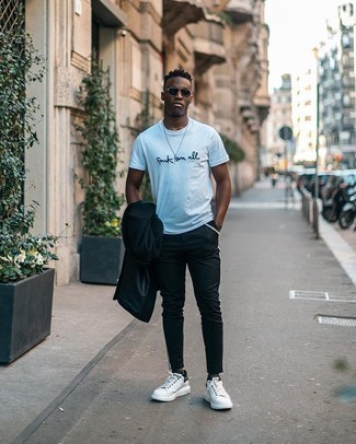 С чем носить черное длинное пальто