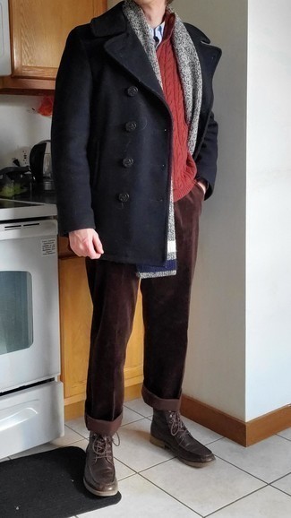 С чем носить черное полупальто