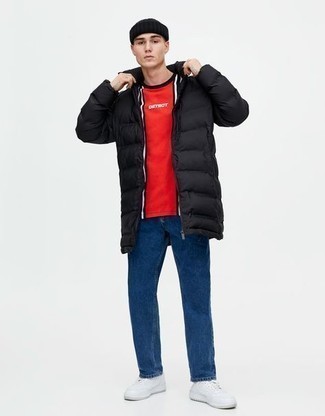 С чем носить черный пуховик мужчине