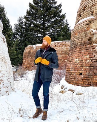 С чем носить черную стеганую куртку мужчине