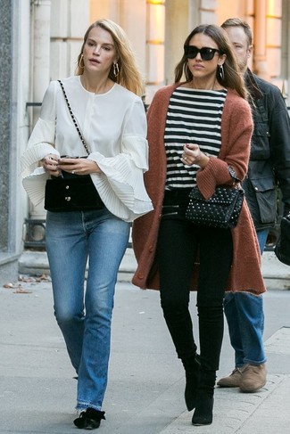 С чем носить черный кожаный стеганый клатч