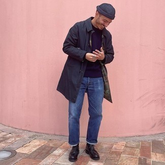 Какие туфли дерби носить с черным дождевиком