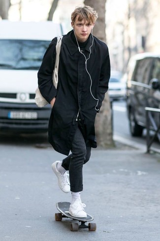 С чем носить черный дождевик мужчине