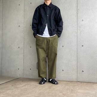 С чем носить черные сандалии мужчине