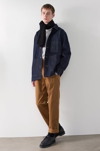 С чем носить черный шарф мужчине