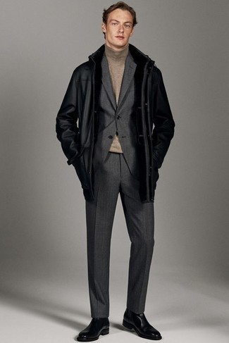 С чем носить черную дубленку мужчине