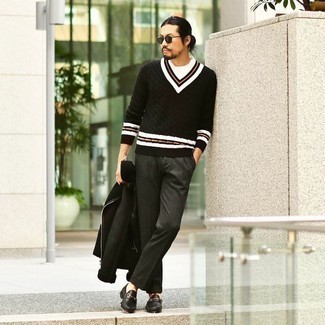 С чем носить черную короткую дубленку мужчине