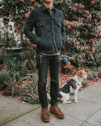 С чем носить черную куртку-рубашку мужчине