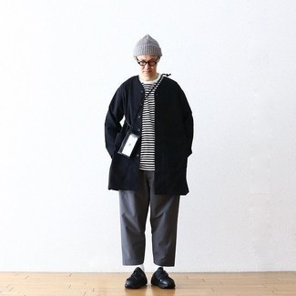 С чем носить черную куртку-рубашку мужчине