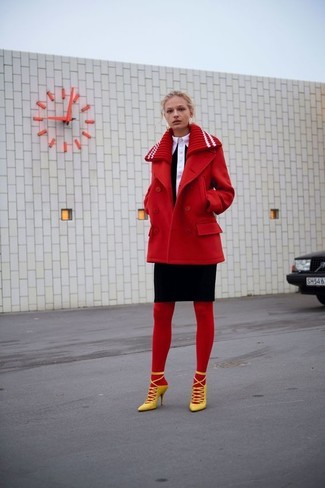 С чем носить черное платье-рубашку