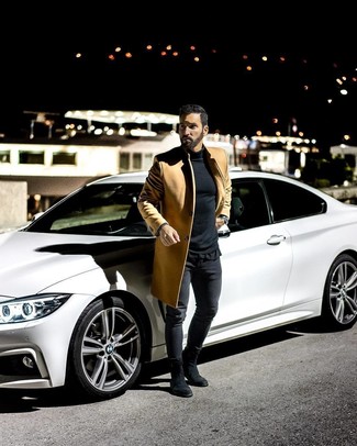 Какие водолазки носить с черными зауженными джинсами мужчине