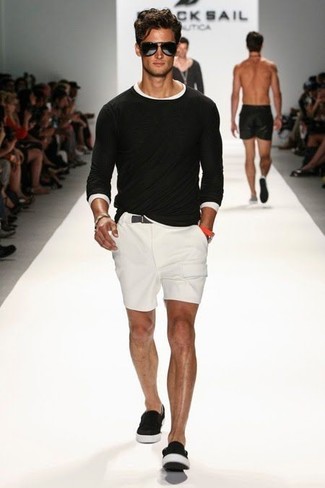 С чем носить черные слипоны мужчине