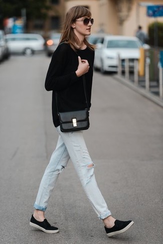 С чем носить черные слипоны женщине