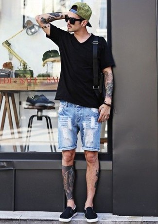 С чем носить черные слипоны мужчине